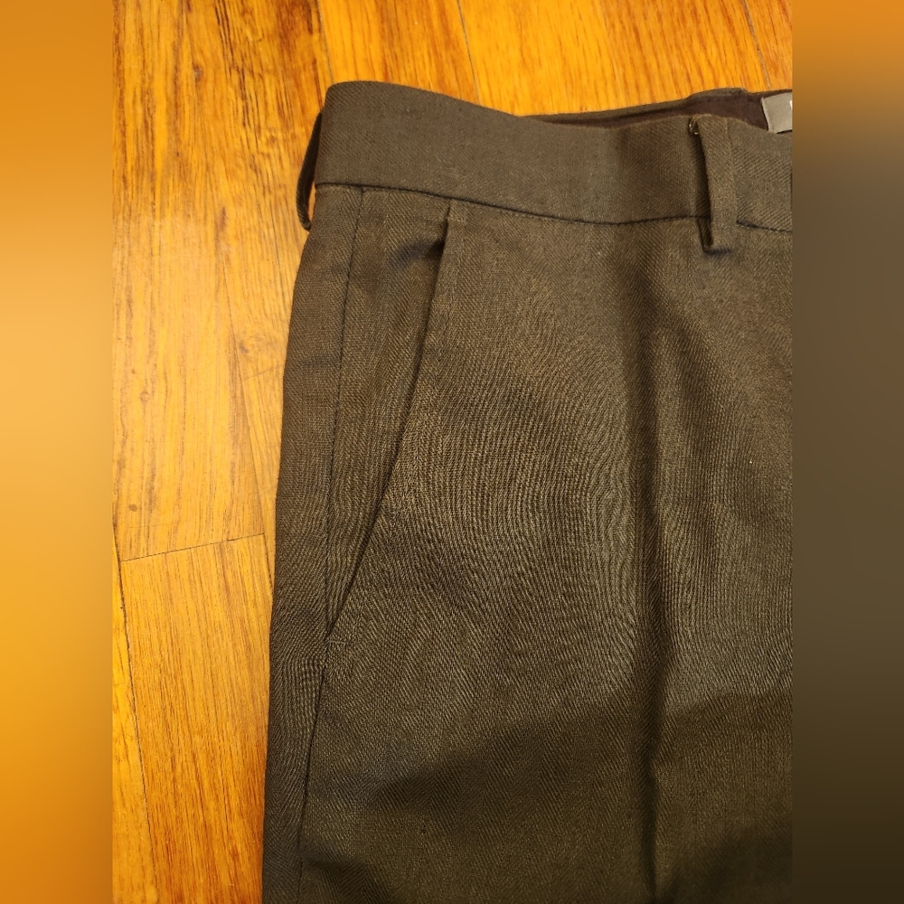 Primark Olive Green Men's Linen & Cotton Slim Cut Single Breasted Suit Size 46R - Picture 3 of 16